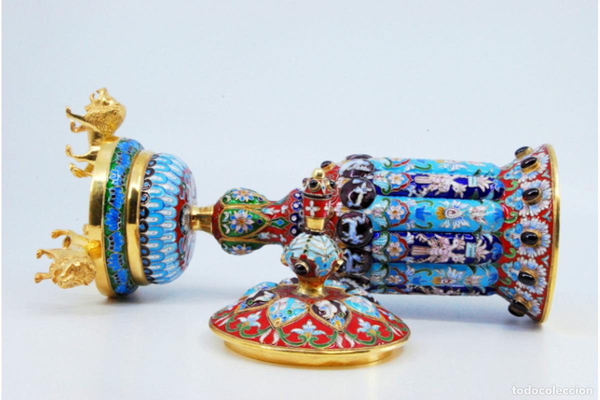 Antig&uuml;edades: Urna rusa de plata cloisonn&eacute; - Foto 3