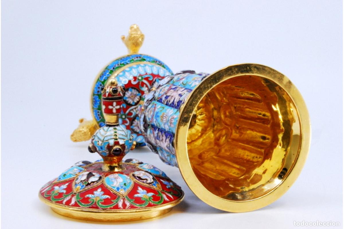 Antig&uuml;edades: Urna rusa de plata cloisonn&eacute; - Foto 4