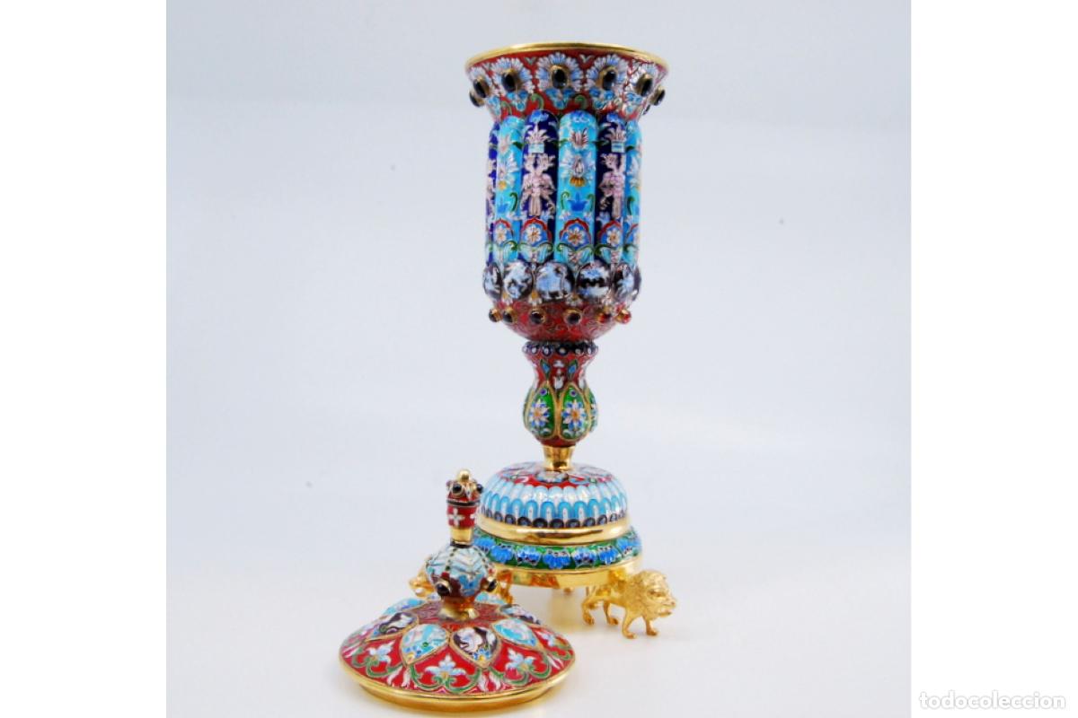 Antig&uuml;edades: Urna rusa de plata cloisonn&eacute; - Foto 5