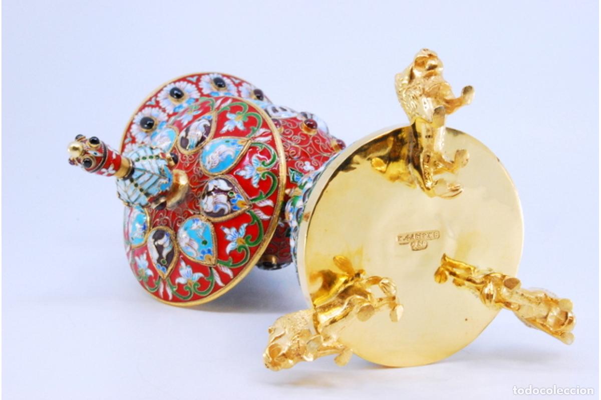 Antig&uuml;edades: Urna rusa de plata cloisonn&eacute; - Foto 6