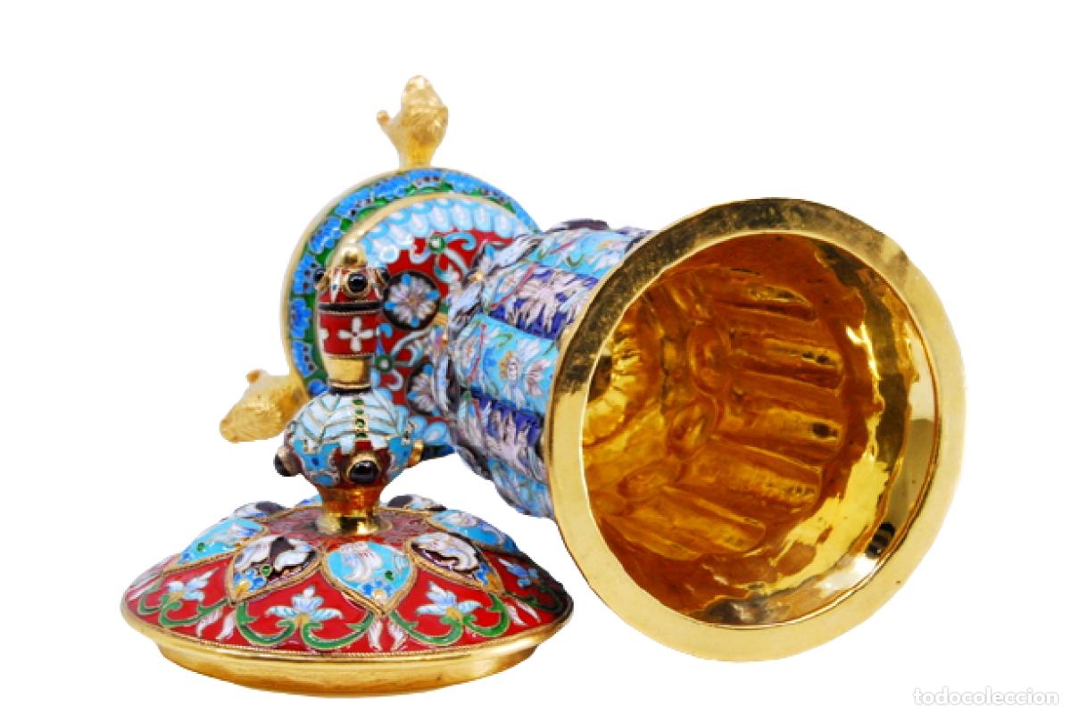 Antig&uuml;edades: Urna rusa de plata cloisonn&eacute; - Foto 1