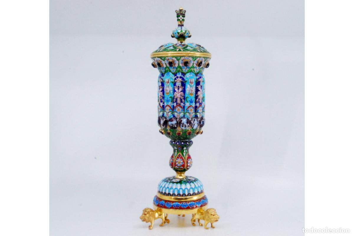 Antig&uuml;edades: Urna rusa de plata cloisonn&eacute; - Foto 2