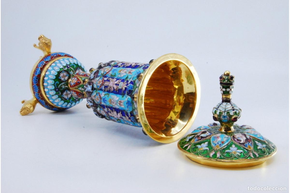 Antig&uuml;edades: Urna rusa de plata cloisonn&eacute; - Foto 4