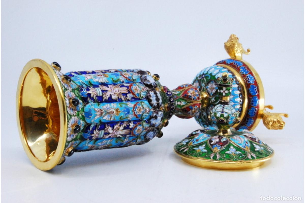 Antig&uuml;edades: Urna rusa de plata cloisonn&eacute; - Foto 5