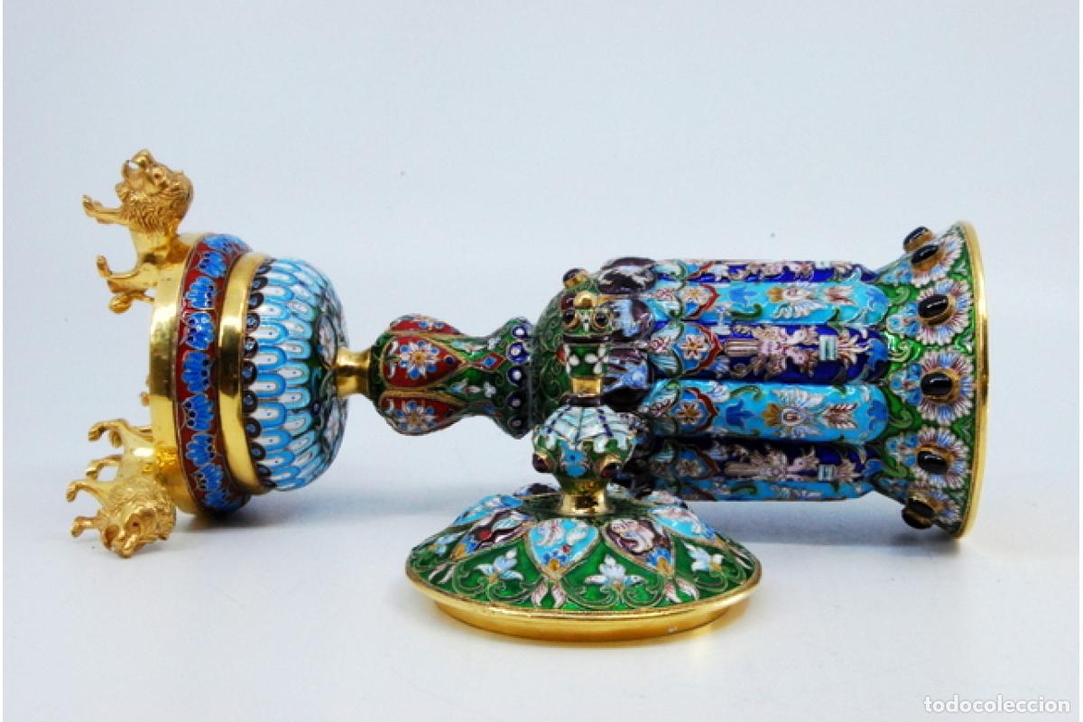 Antig&uuml;edades: Urna rusa de plata cloisonn&eacute; - Foto 7
