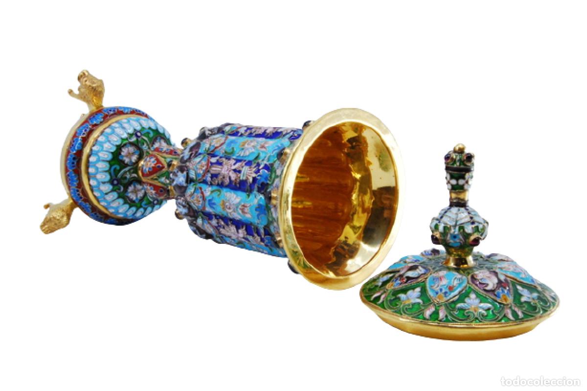 Antig&uuml;edades: Urna rusa de plata cloisonn&eacute; - Foto 1