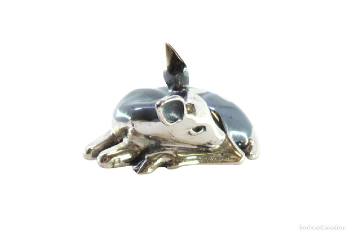 Antiquit&eacute;s: Peque&ntilde;o ciervo (Bambi) en plata