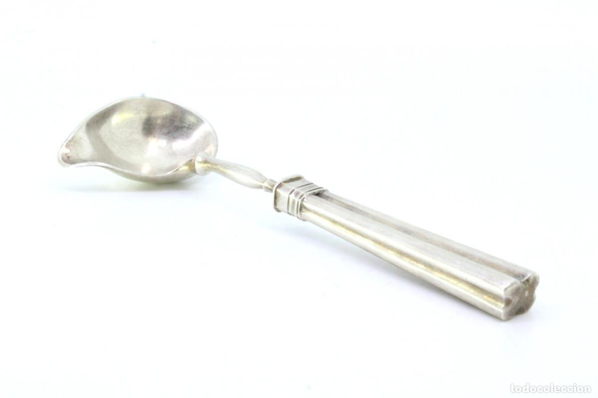 Antig&uuml;edades: cuchara de salsa de plata - Foto 3