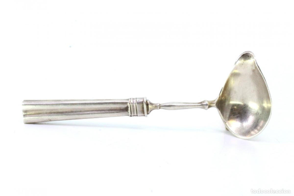 Antig&uuml;edades: cuchara de salsa de plata - Foto 4