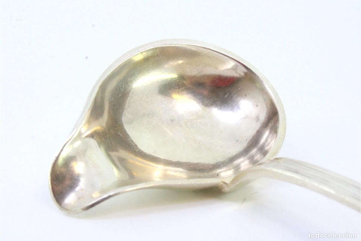 Antig&uuml;edades: cuchara de salsa de plata - Foto 5