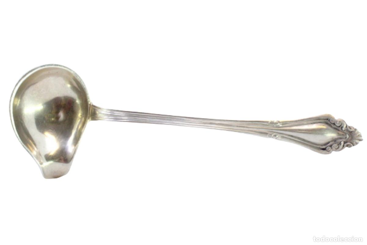 Antig&uuml;edades: cuchara de salsa de plata - Foto 1