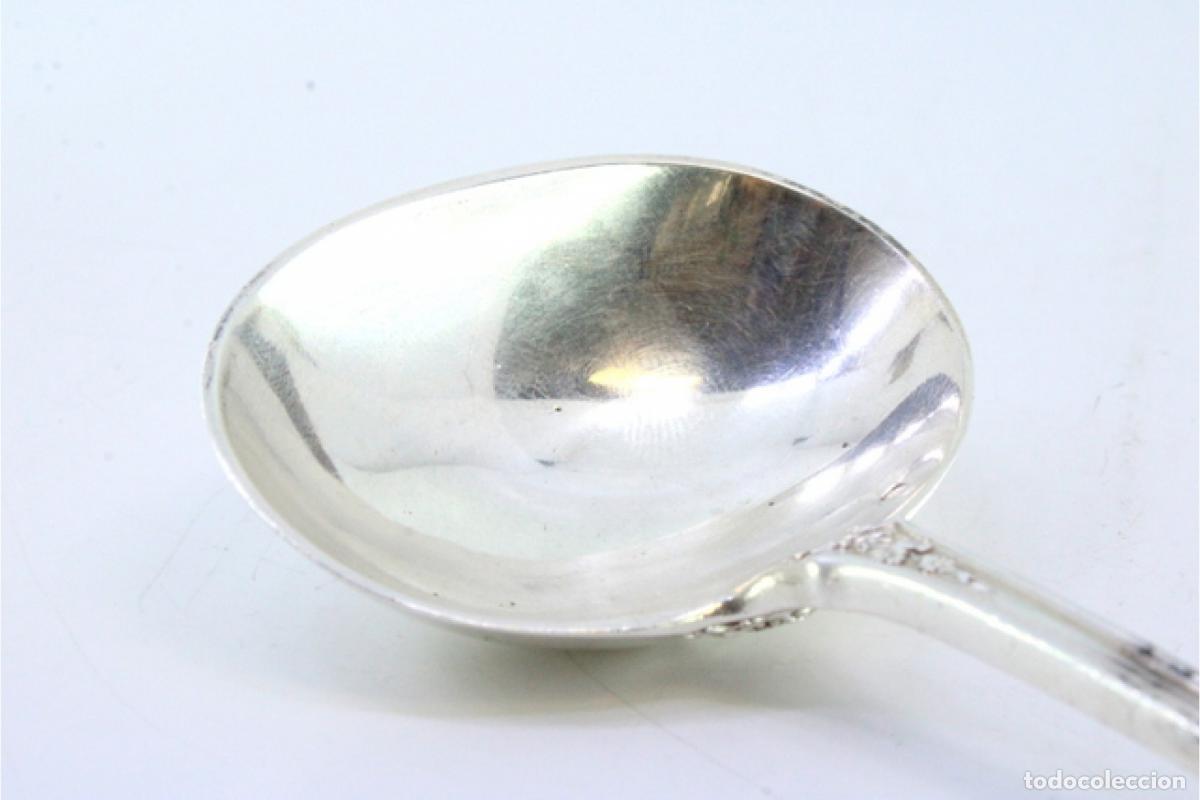 Antig&uuml;edades: cuchara de salsa de plata - Foto 6