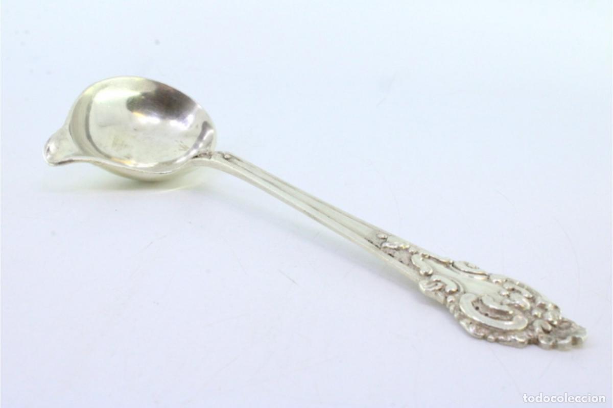Antig&uuml;edades: cuchara de salsa de plata - Foto 5