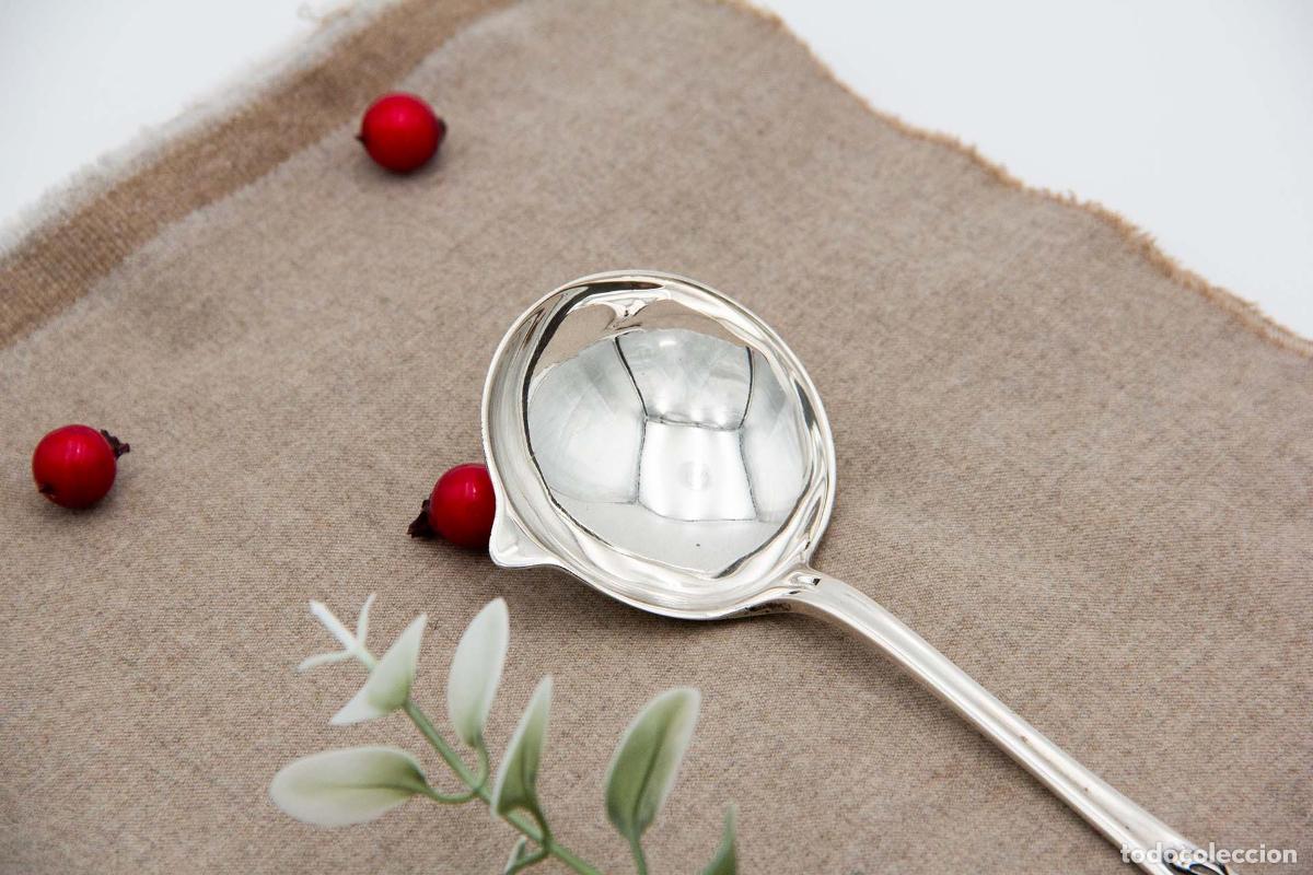 Antig&uuml;edades: cuchara de salsa de plata - Foto 3