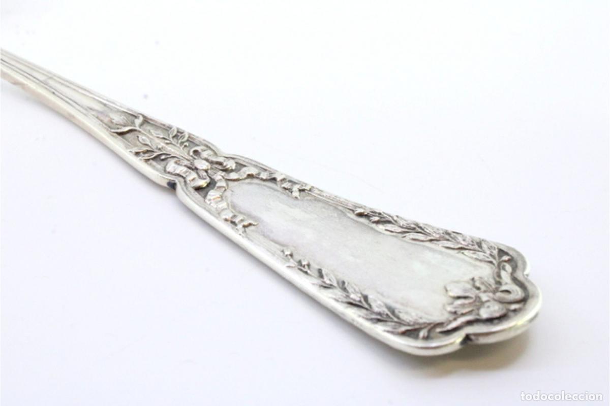 Antig&uuml;edades: cuchara de salsa de plata - Foto 3