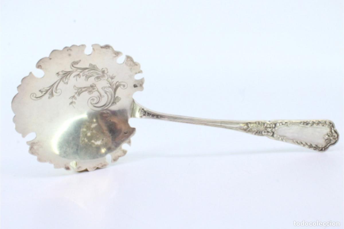 Antig&uuml;edades: cuchara de salsa de plata - Foto 6