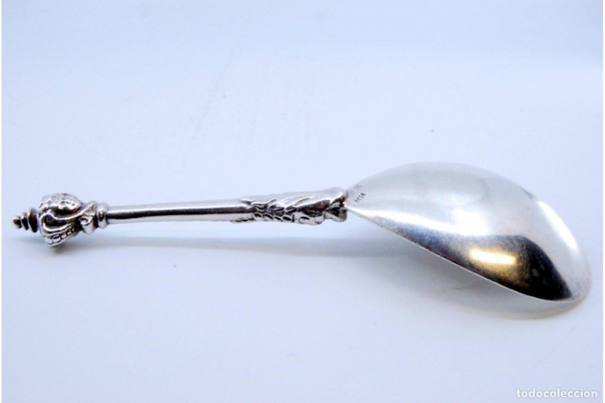 Antig&uuml;edades: Cuchara de helado de plata - Cabeza de drag&oacute;n. - Foto 3