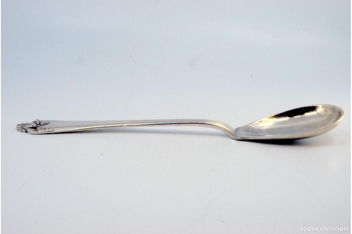 Antig&uuml;edades: Cuchara de plata para servir arroz - Pera - Foto 3
