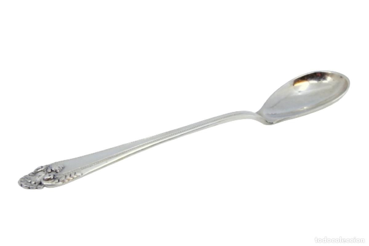 Antiguidades: Cuchara de plata para servir arroz - Pera