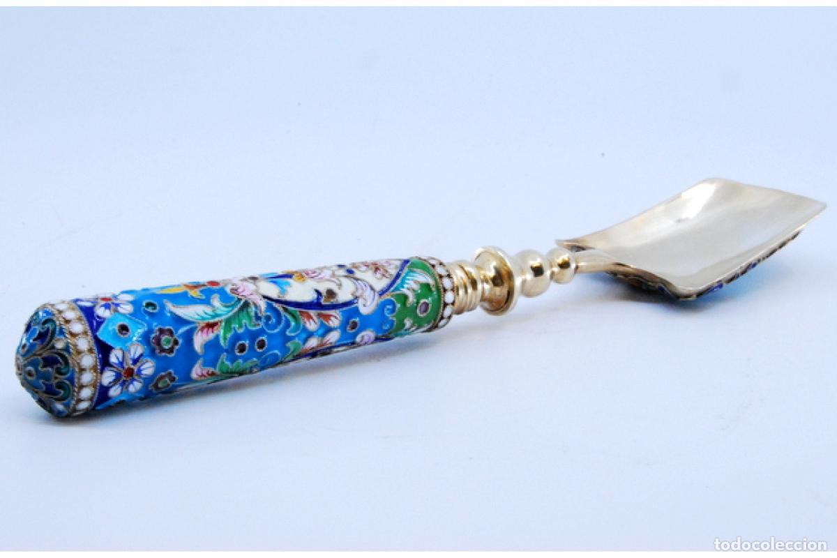 Antig&uuml;edades: Cuchara rusa cloisonn&eacute; de plata - Foto 3
