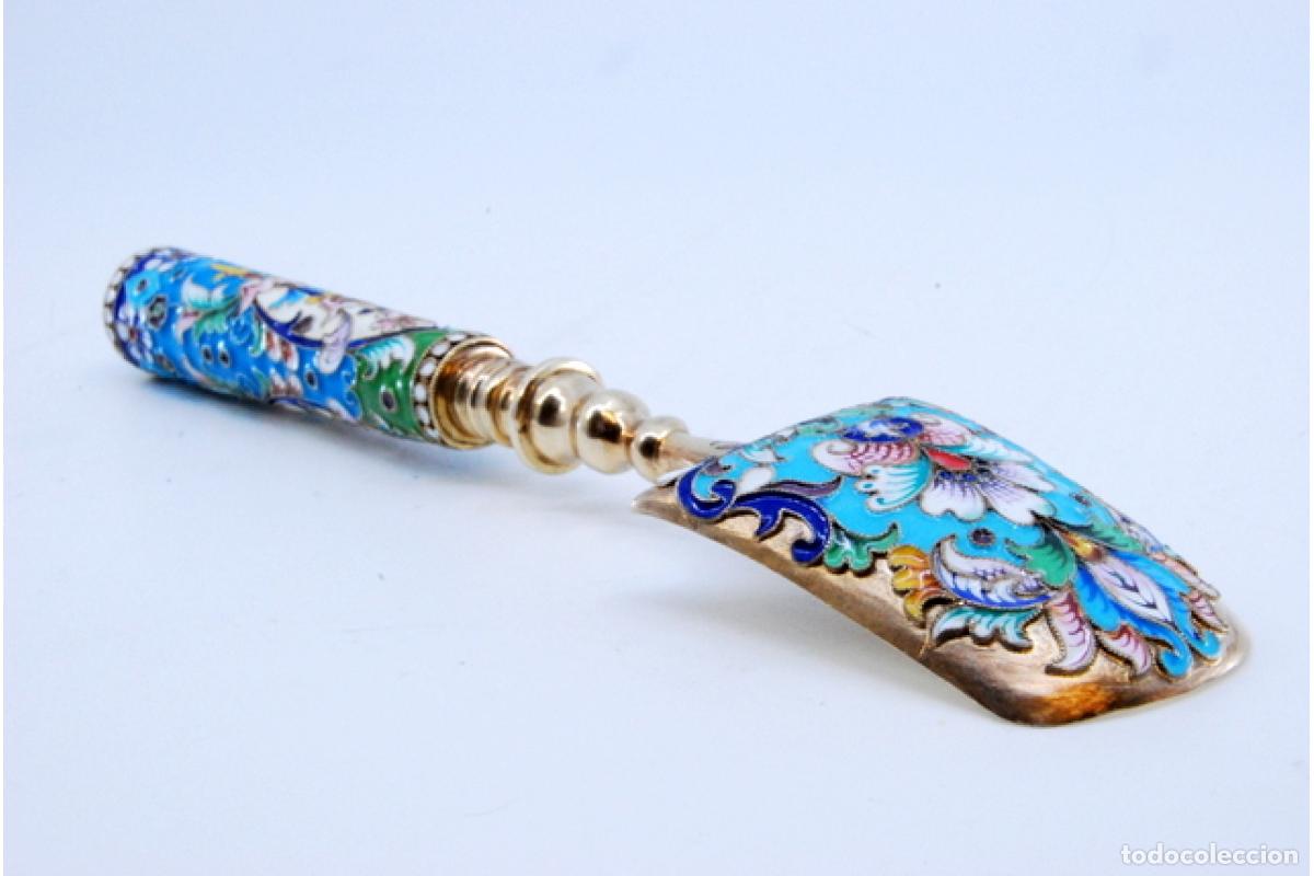Antig&uuml;edades: Cuchara rusa cloisonn&eacute; de plata - Foto 5
