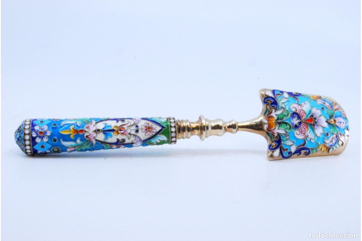 Antig&uuml;edades: Cuchara rusa cloisonn&eacute; de plata - Foto 7