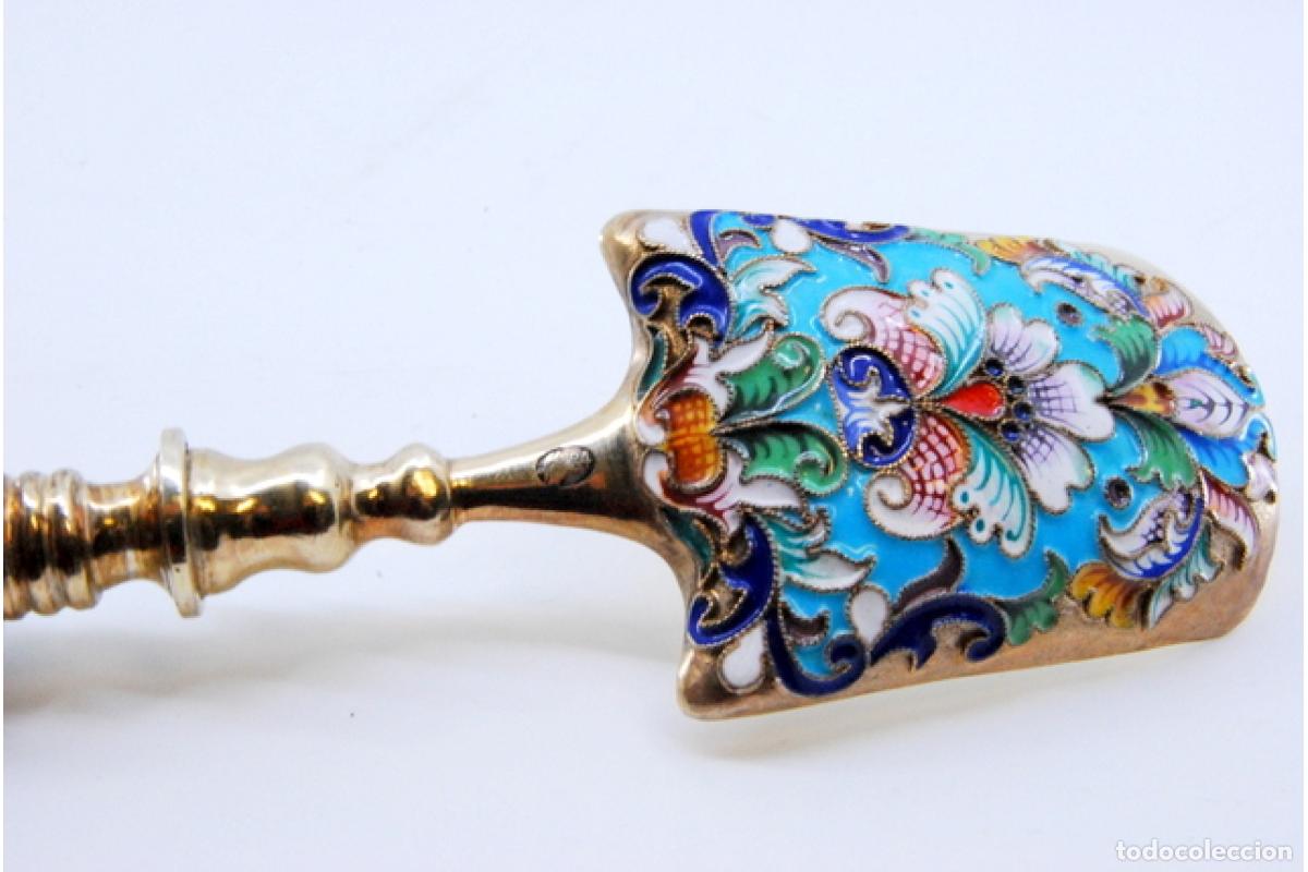 Antig&uuml;edades: Cuchara rusa cloisonn&eacute; de plata - Foto 8
