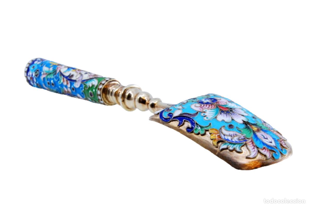 Antig&uuml;edades: Cuchara rusa cloisonn&eacute; de plata - Foto 1