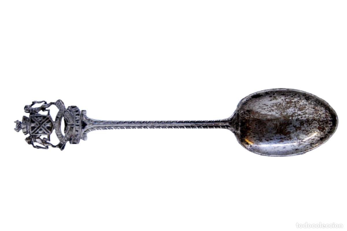 Oggetti Antichi: Cuchara de plata de colecci&oacute;n - Escudo de armas de la ciudad de Plymouth.