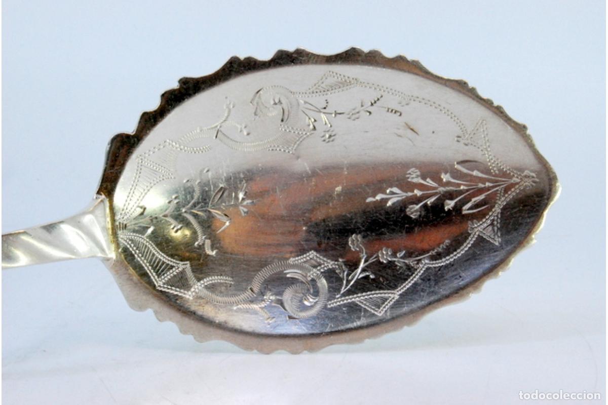 Antig&uuml;edades: esp&aacute;tula de plata para servir postres - Foto 2