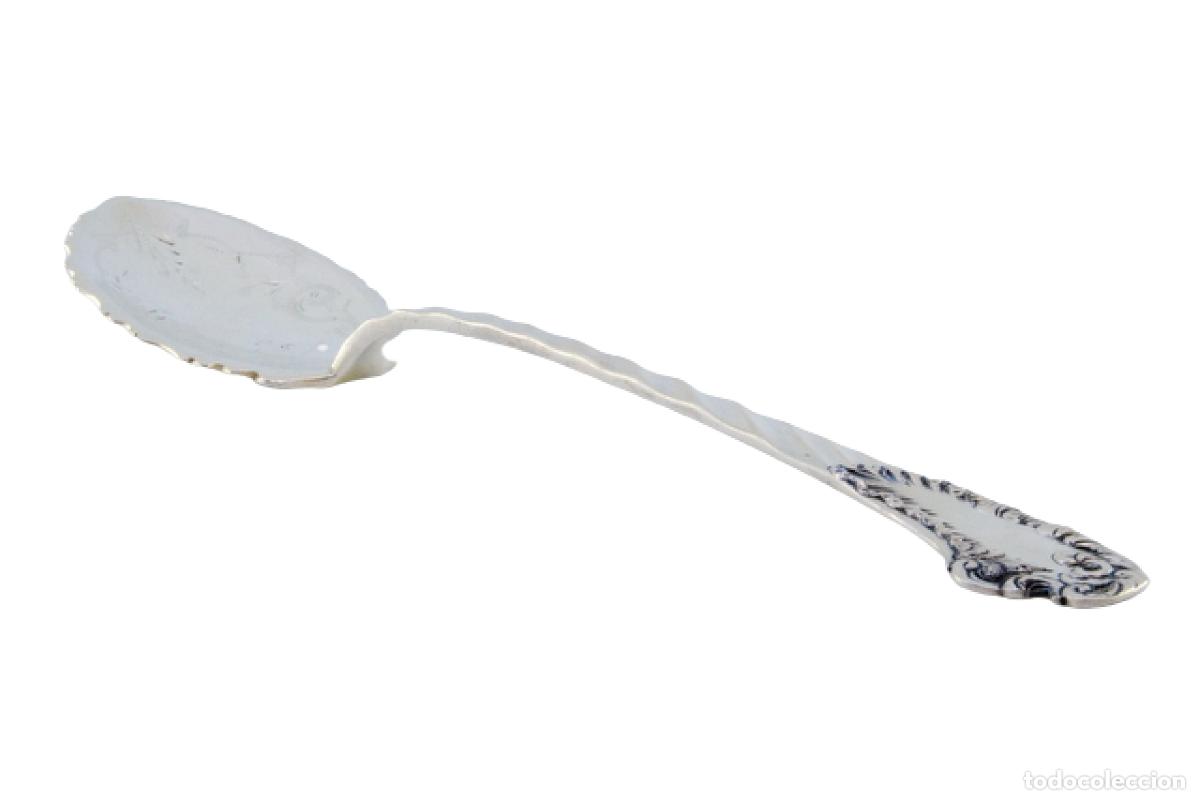 Antig&uuml;edades: esp&aacute;tula de plata para servir postres - Foto 1