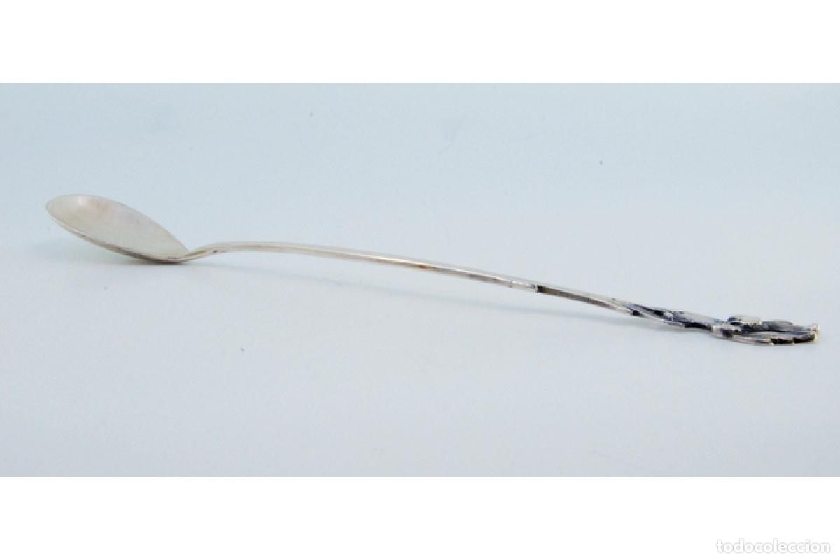 Antig&uuml;edades: Cuchara de plata para servir bebidas - Flor - Foto 2