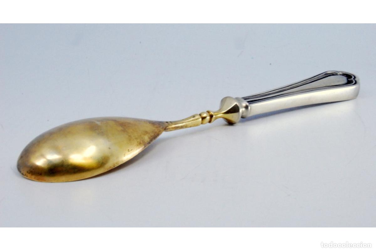 Antig&uuml;edades: cuchara de salsa de plata - Foto 5