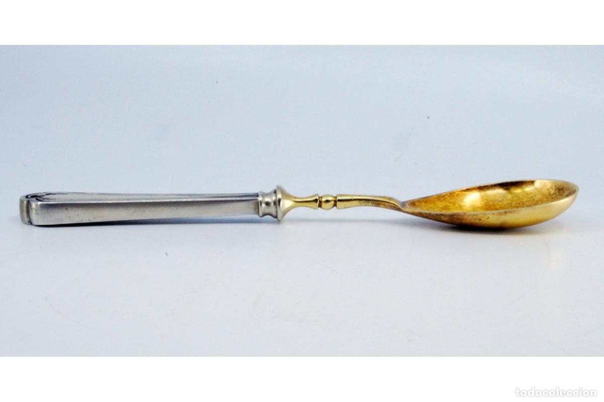 Antig&uuml;edades: cuchara de salsa de plata - Foto 8
