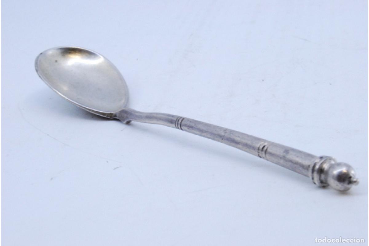 Antig&uuml;edades: cuchara de postre de plata - Foto 4