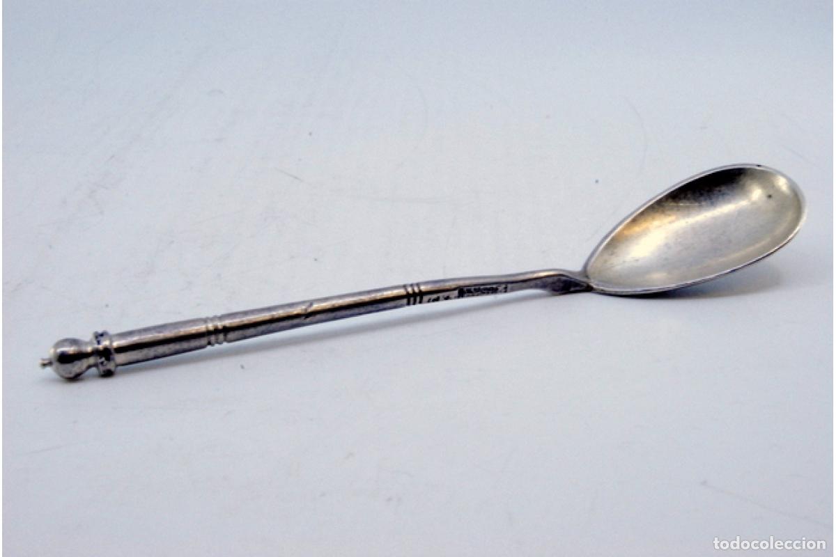 Antig&uuml;edades: cuchara de postre de plata - Foto 7