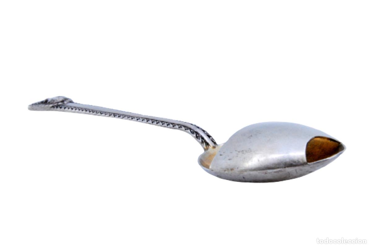 Antiquit&auml;ten: Cuchara de beb&eacute; de plata - Pato
