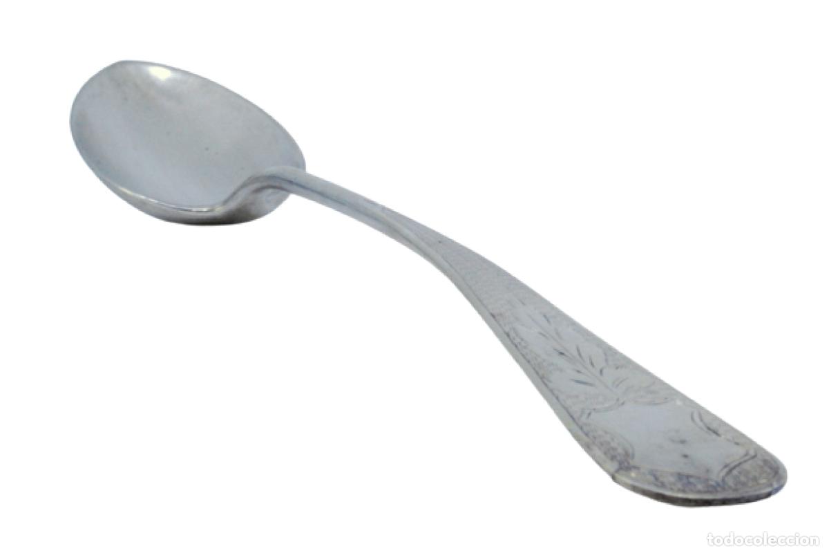 Antiques: Cuchara de plata para servir arroz - Escudo de armas