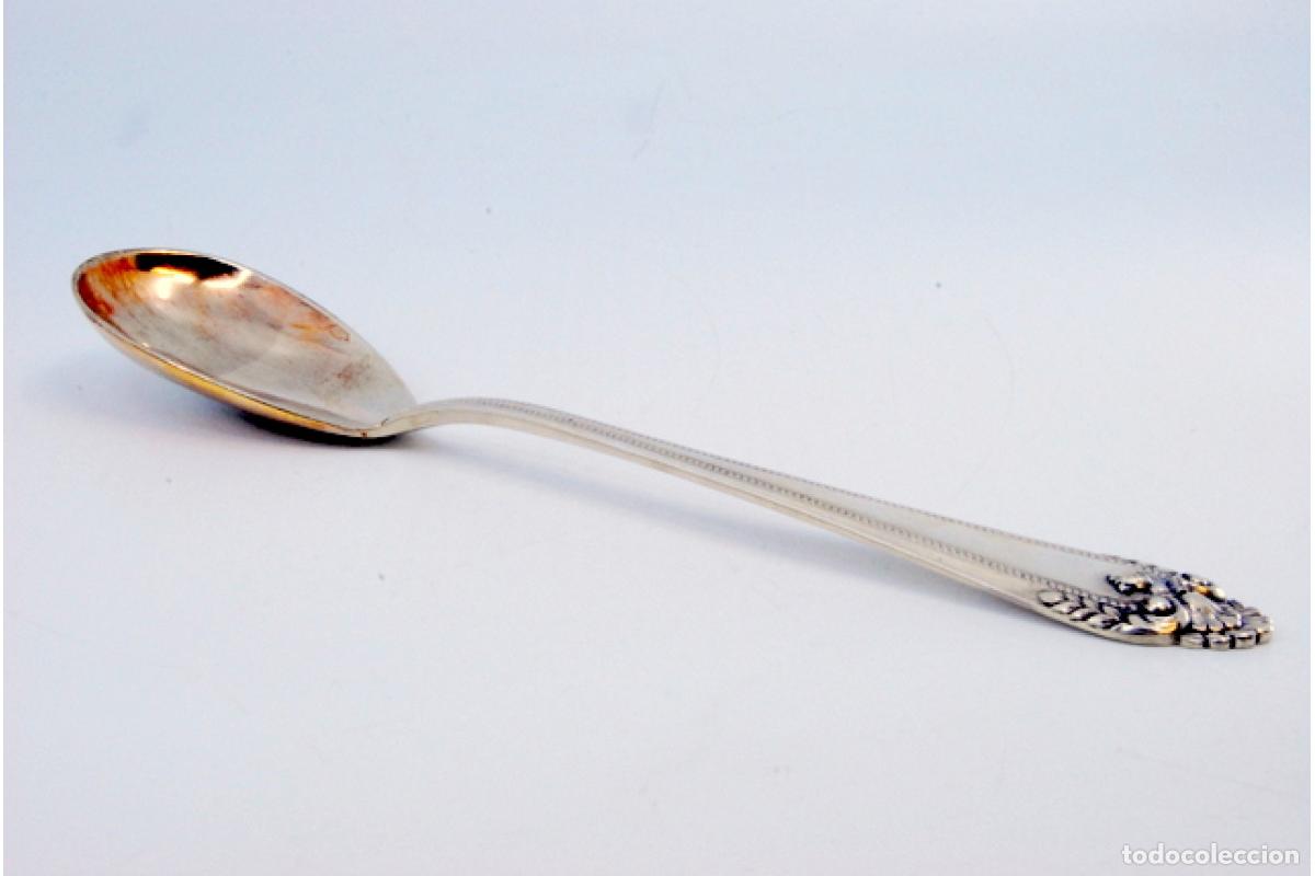 Antig&uuml;edades: cuchara de postre de plata - Foto 2