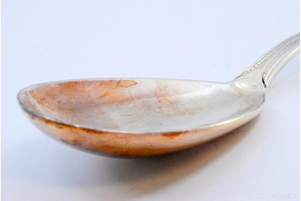 Antig&uuml;edades: cuchara de postre de plata - Foto 5