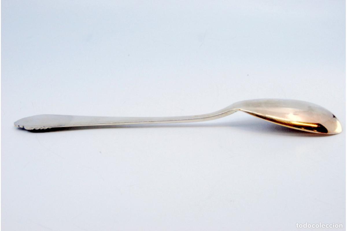Antig&uuml;edades: cuchara de postre de plata - Foto 8
