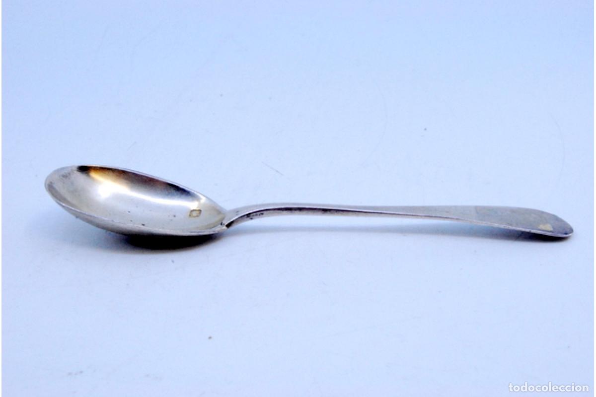 Antig&uuml;edades: cuchara de postre de plata - Foto 5