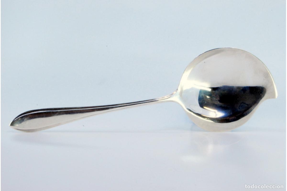 Antig&uuml;edades: cuchara de salsa de plata - Foto 5