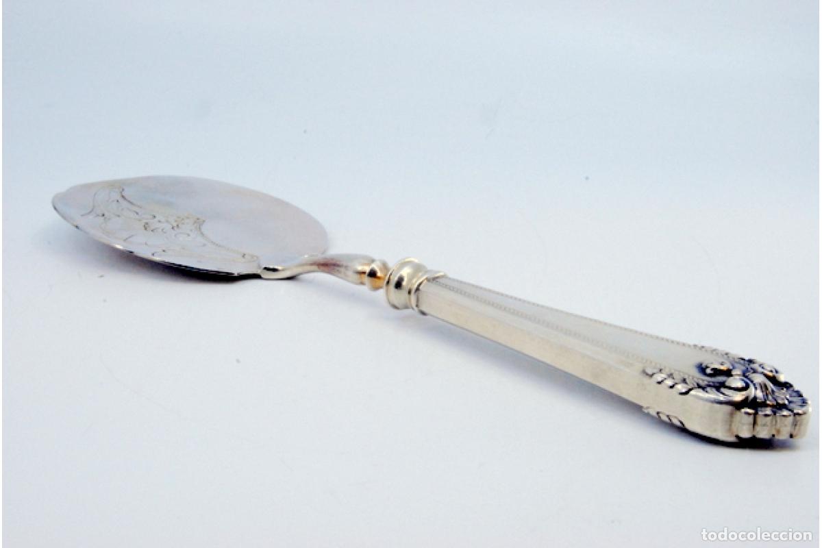 Antig&uuml;edades: esp&aacute;tula para servir pastel de plata - Foto 8
