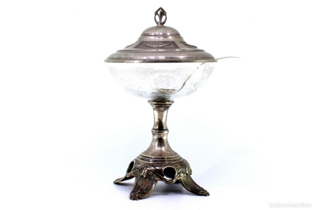 Antig&uuml;edades: tarro de mermelada de plata - Foto 2