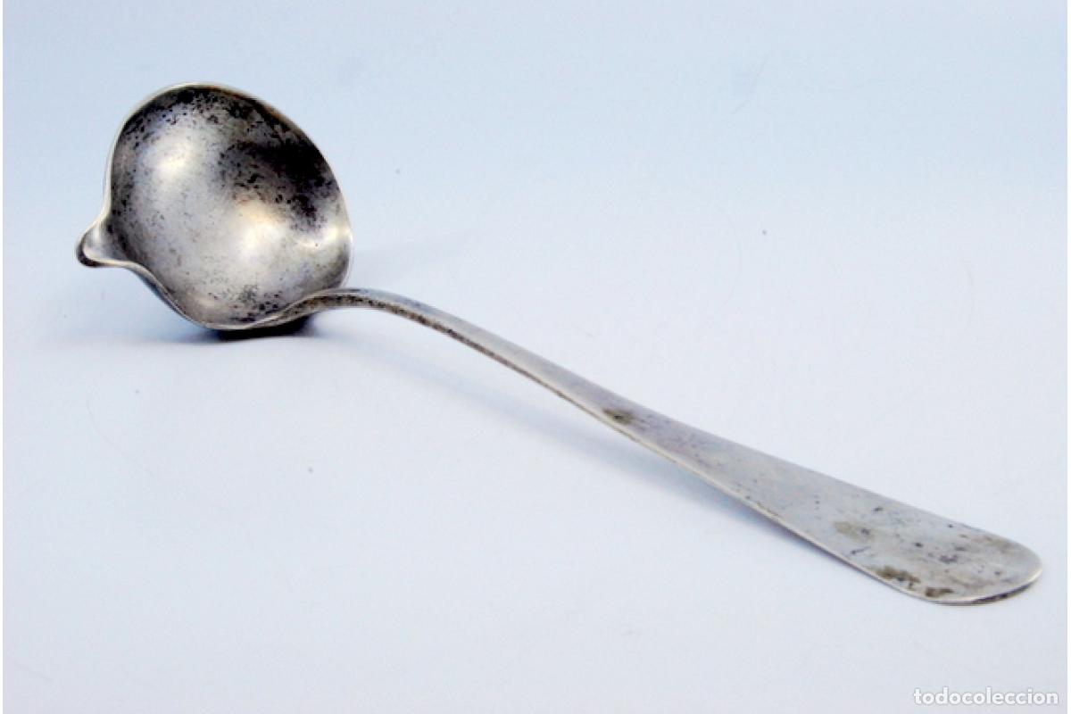 Antig&uuml;edades: cuchara de salsa de plata - Foto 2