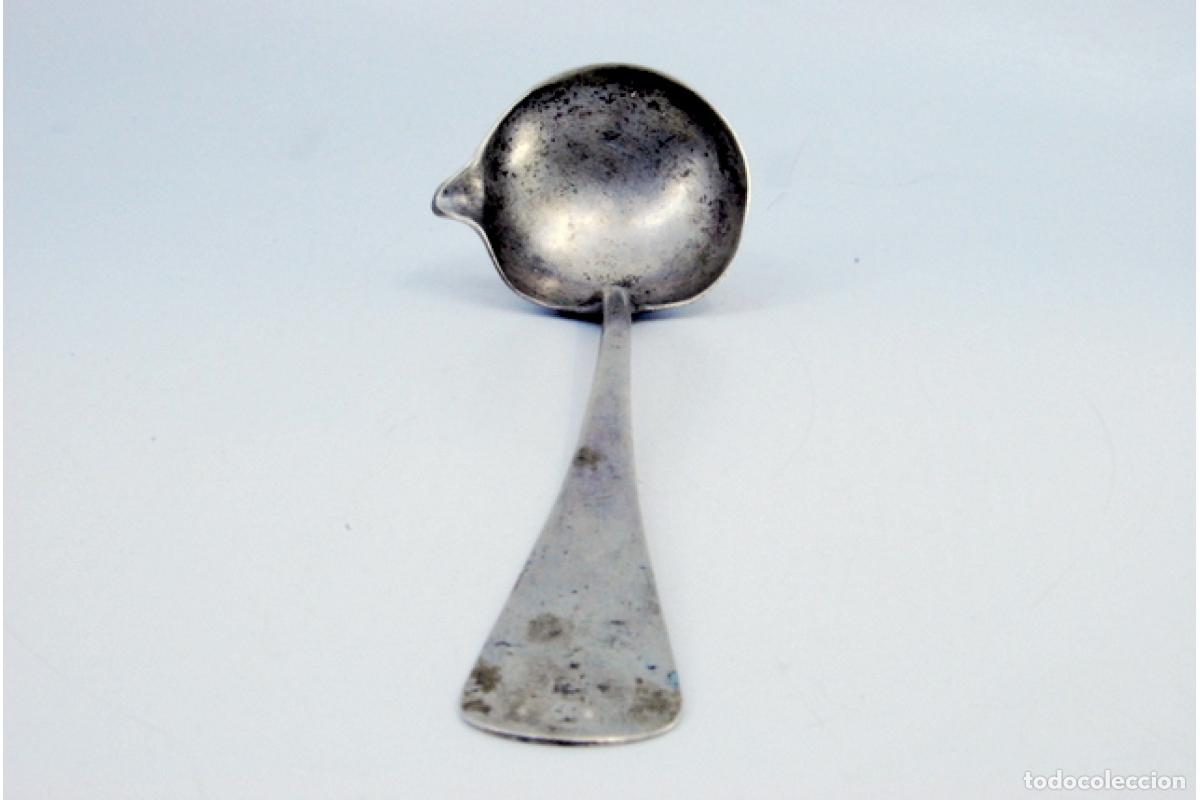 Antig&uuml;edades: cuchara de salsa de plata - Foto 3