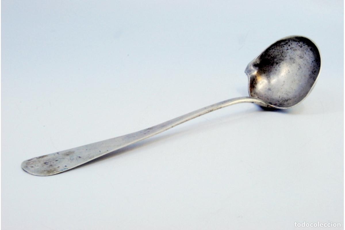 Antig&uuml;edades: cuchara de salsa de plata - Foto 4