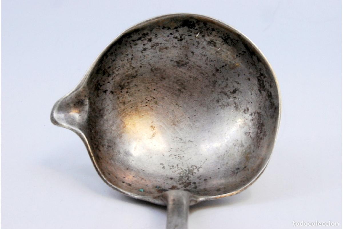 Antig&uuml;edades: cuchara de salsa de plata - Foto 6