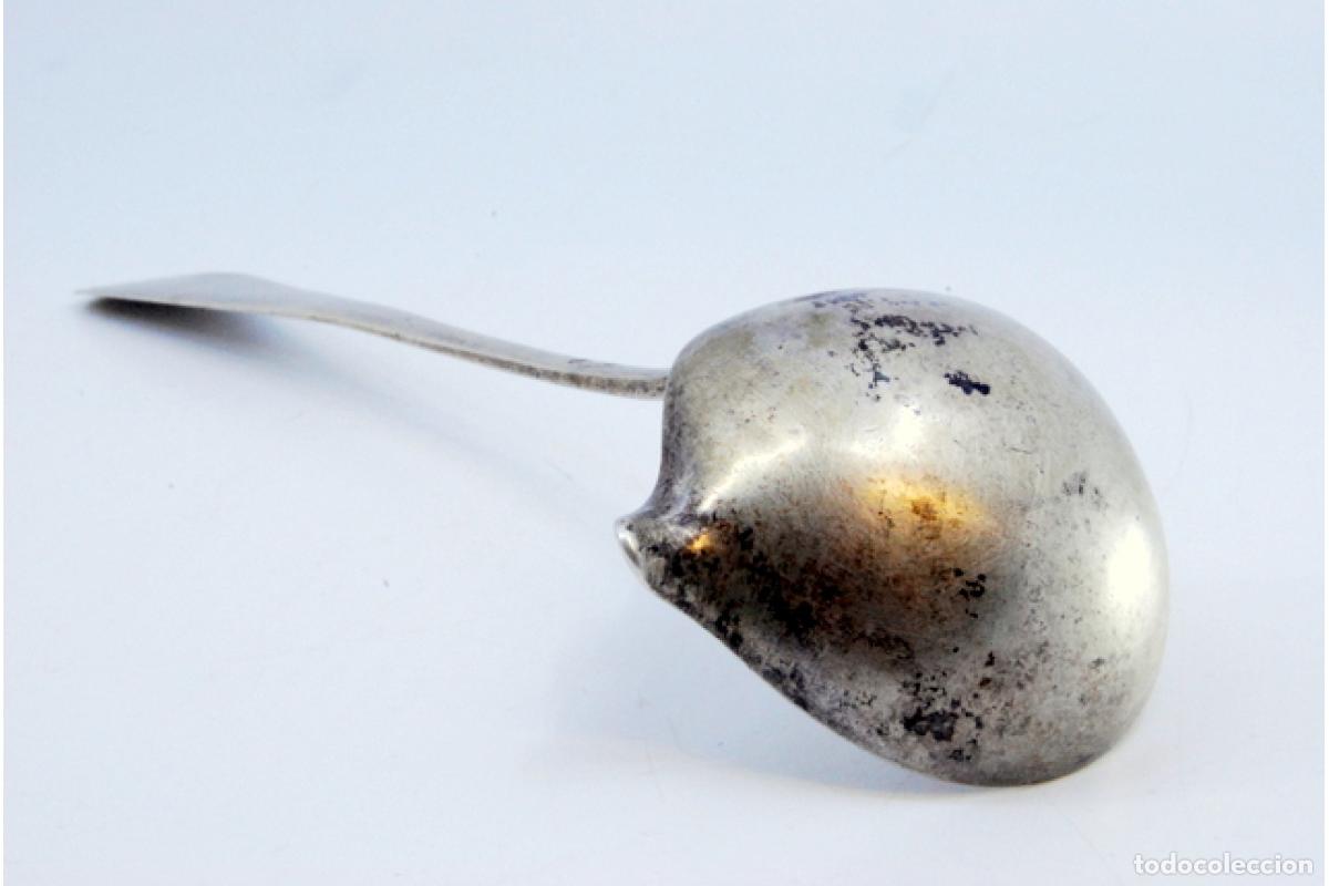 Antig&uuml;edades: cuchara de salsa de plata - Foto 7